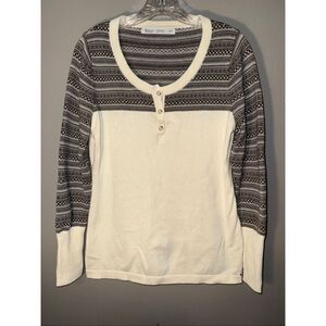 Woolrich Diamond Henley print sweater size medium #736